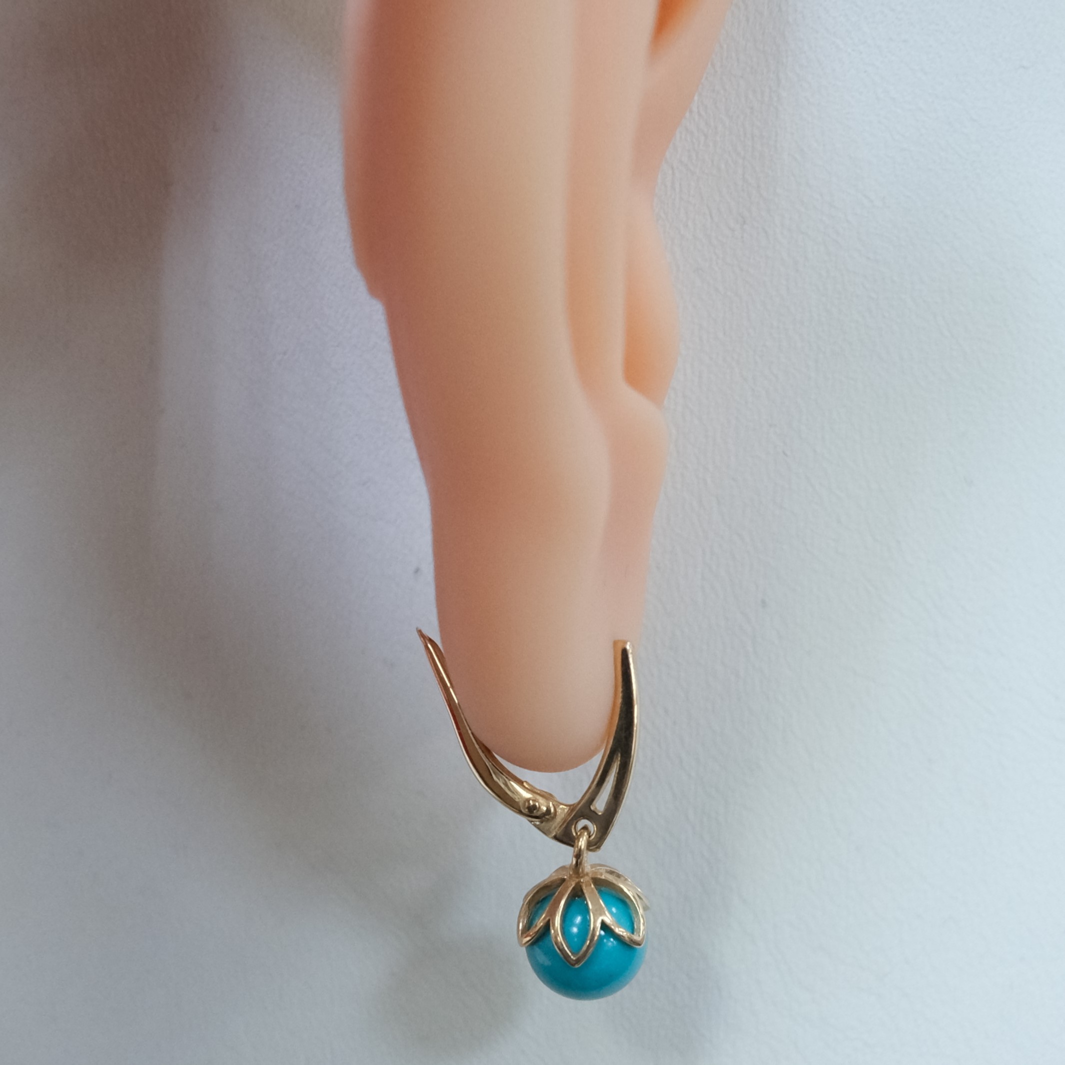 Серебряные серьги с бирюзой
